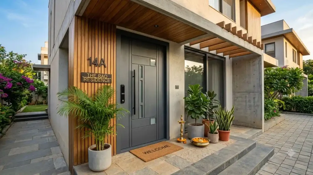 Residential steel doors manufacturers in Hyderabad powder coated main door design