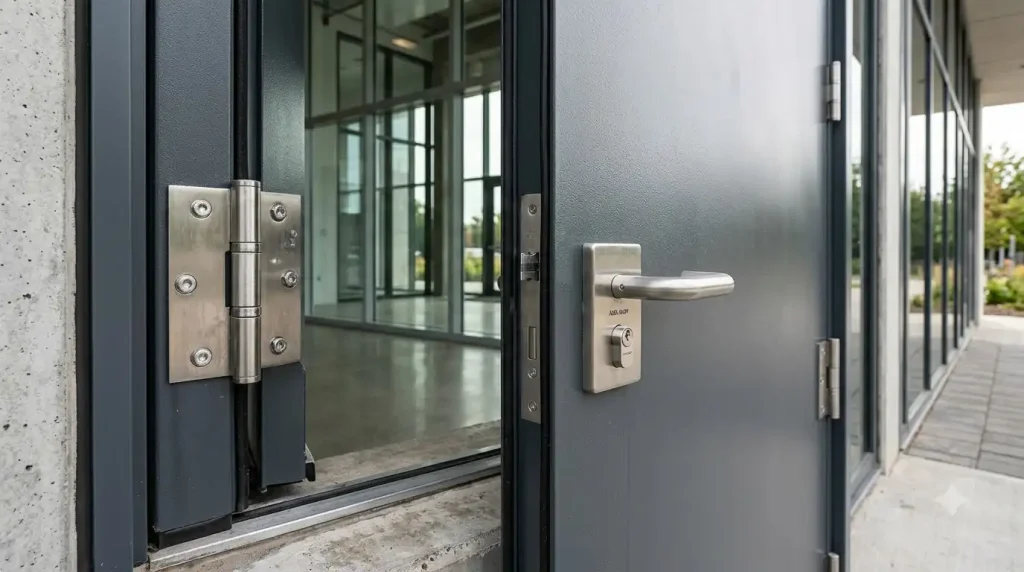 Galvanized steel doors manufactured by Buildwick for commercial and industrial buildings